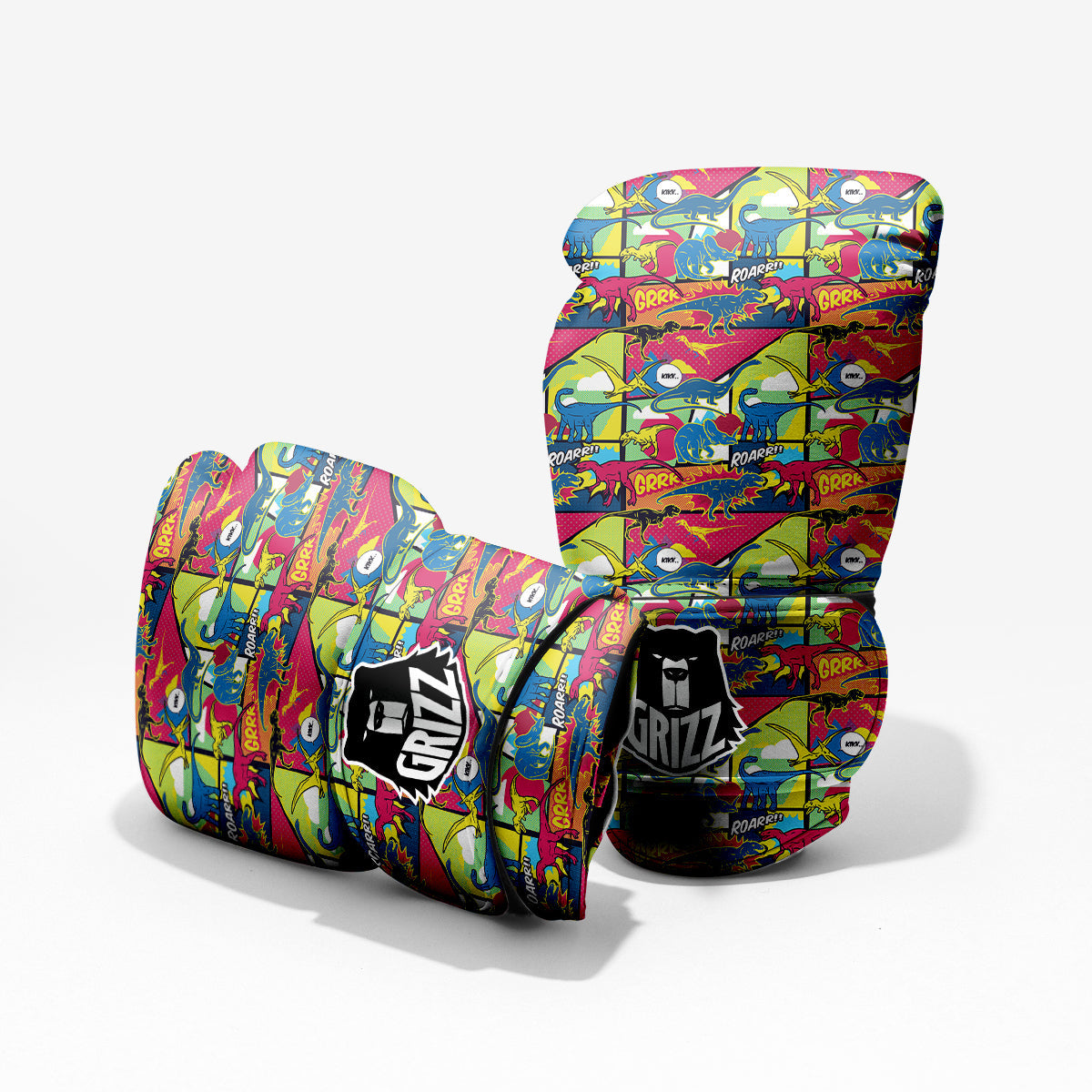 Dinosaurs Comic Print Pattern Pro Boxing Glove