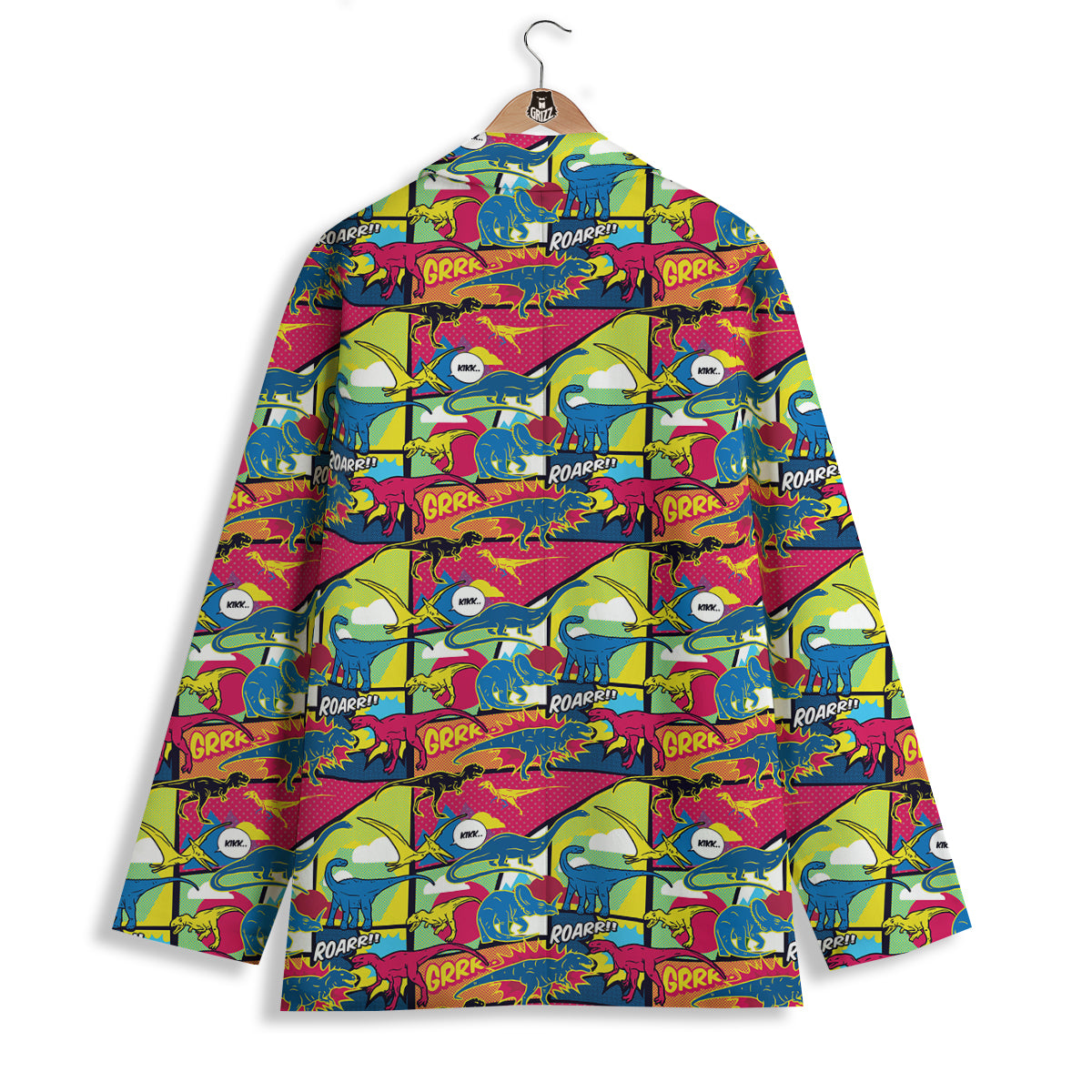 Dinosaurs Comic Print Pattern Women's Blazer-grizzshop
