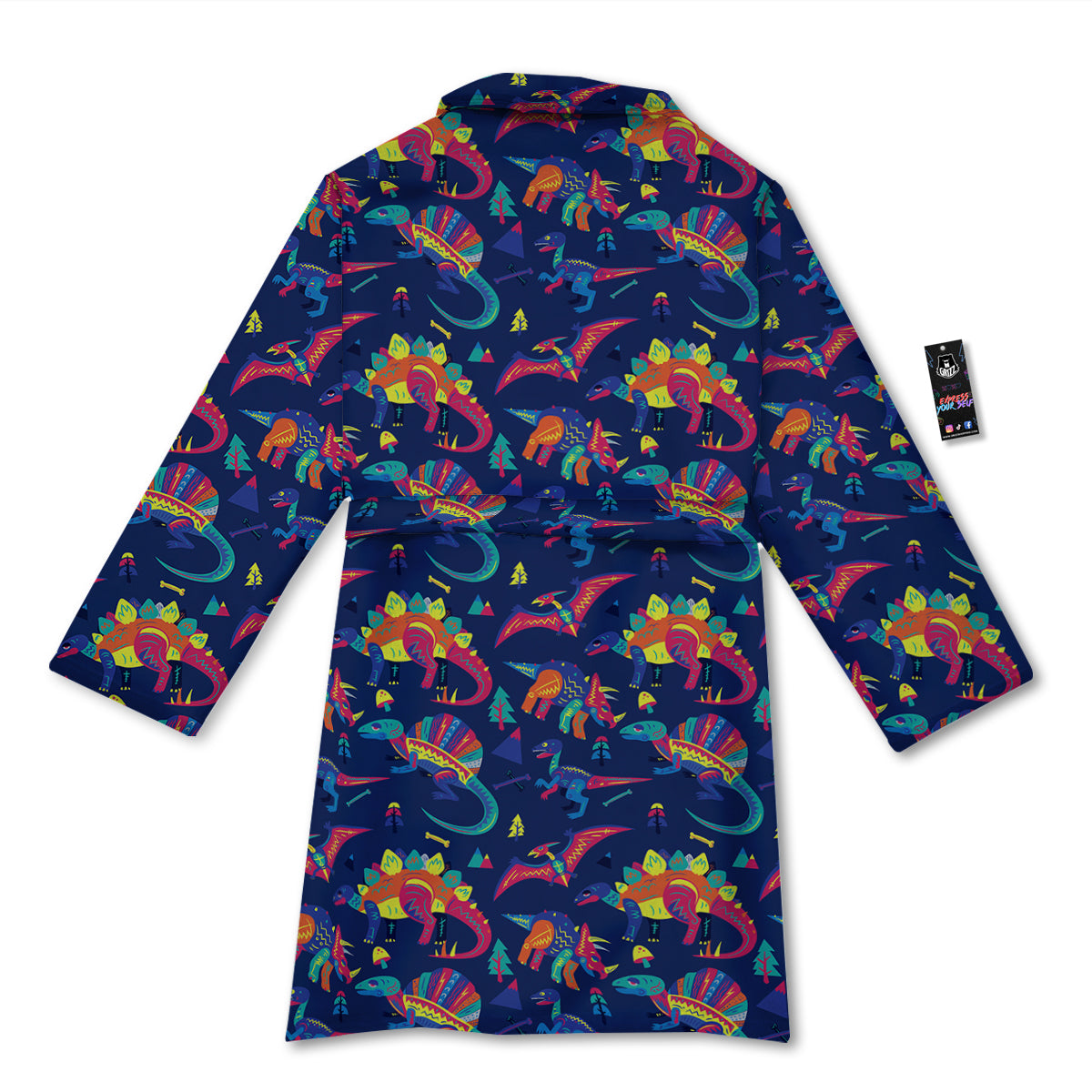 Dinosaurs Cute Colorful Print Pattern Bathrobe-grizzshop