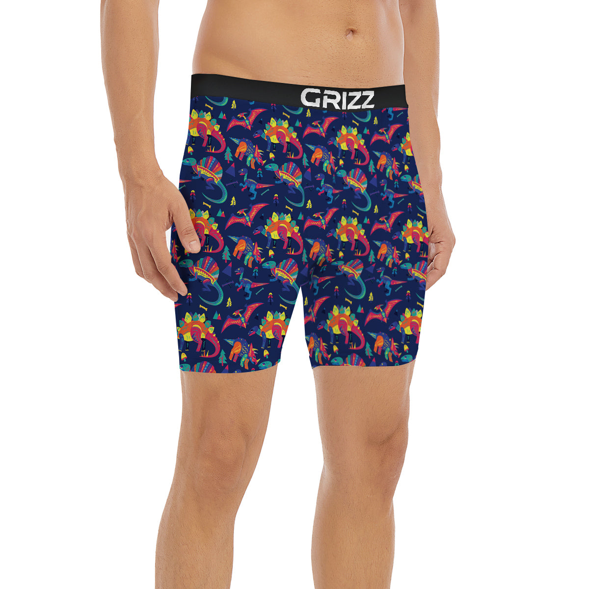 Dinosaurs Cute Colorful Print Pattern Boxer Briefs-grizzshop