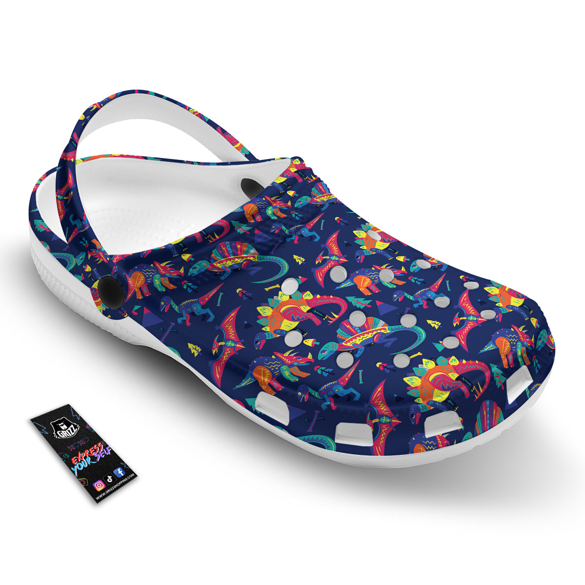 Dinosaurs Cute Colorful Print Pattern Clog-grizzshop