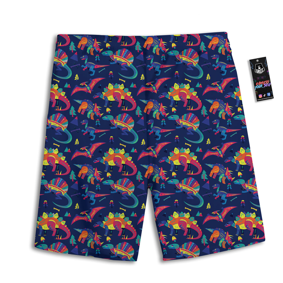 Dinosaurs Cute Colorful Print Pattern Men's Athletic Shorts