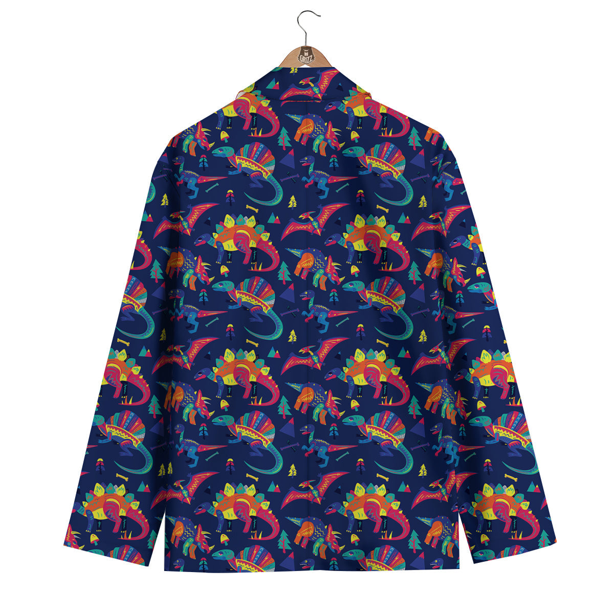 Dinosaurs Cute Colorful Print Pattern Men's Blazer-grizzshop