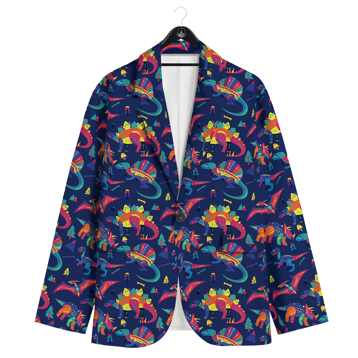 Dinosaurs Cute Colorful Print Pattern Men's Sport Coat-grizzshop