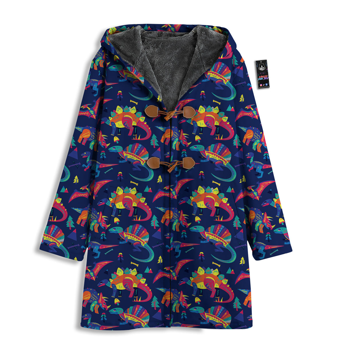 Dinosaurs Cute Colorful Print Pattern Men's Windbreaker Jacket-grizzshop