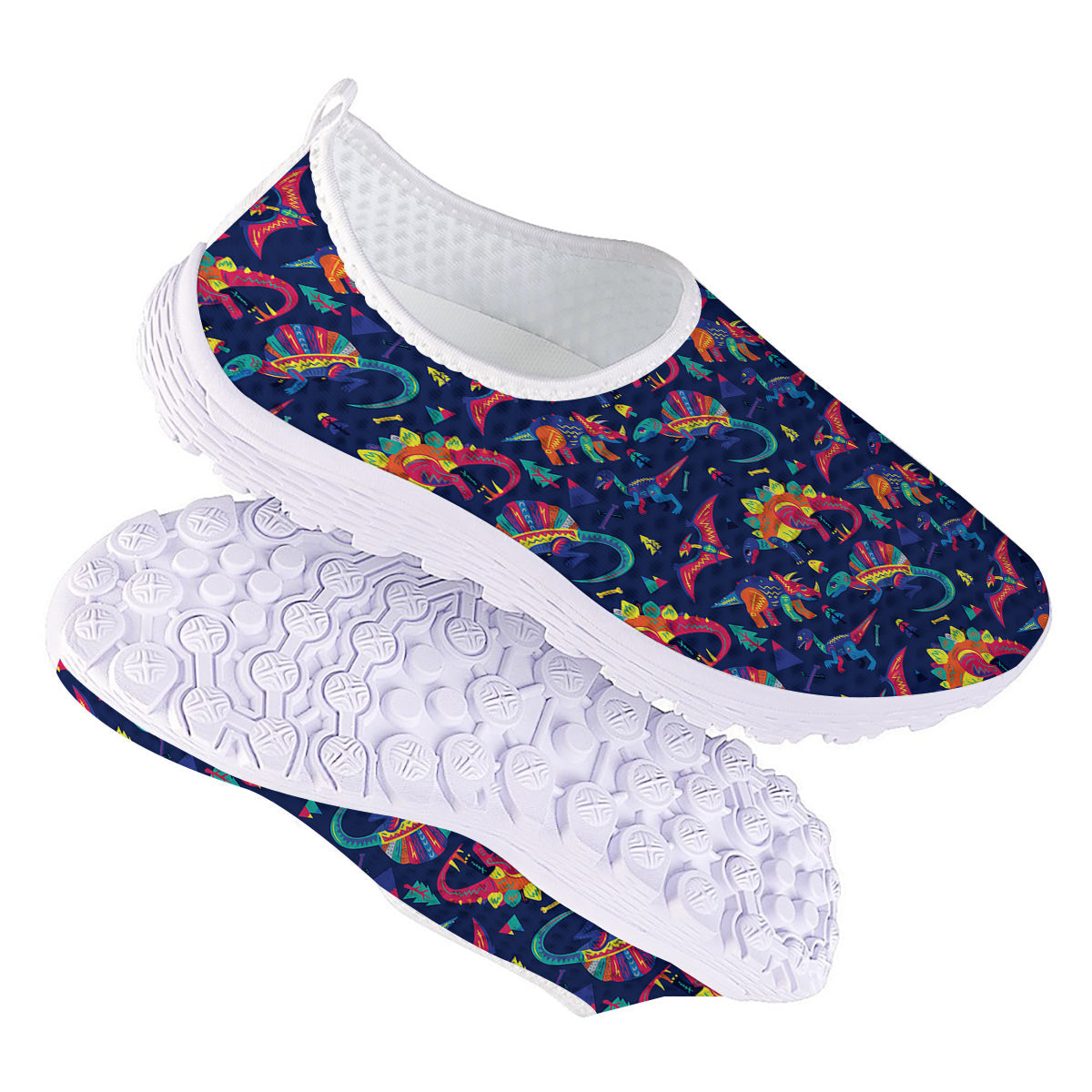 Dinosaurs Cute Colorful Print Pattern Nurse Shoes-grizzshop