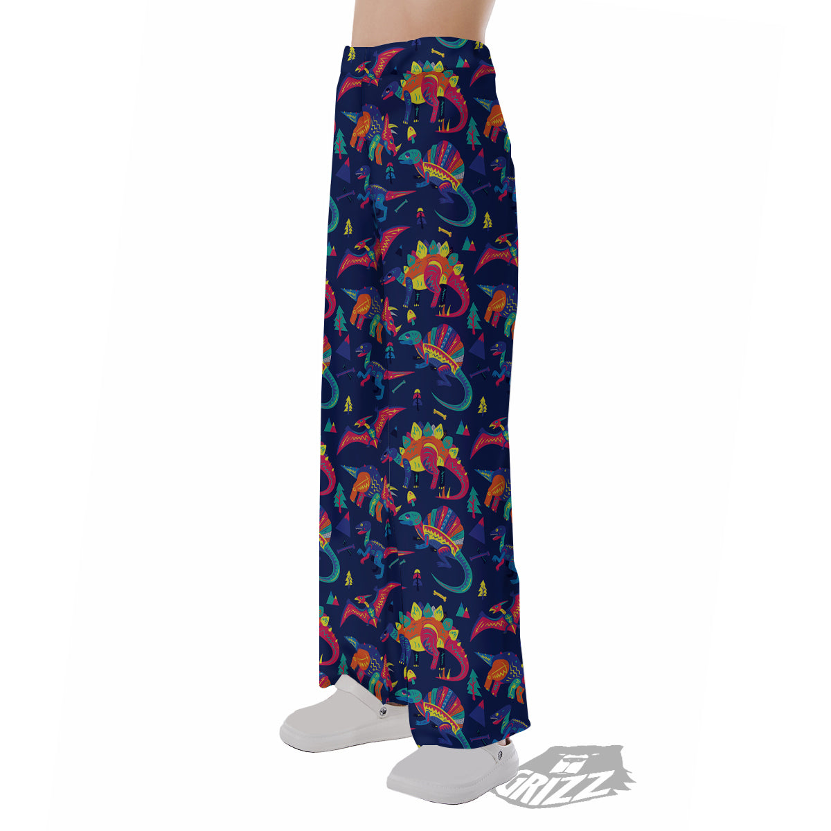Dinosaurs Cute Colorful Print Pattern Pajama Pants-grizzshop
