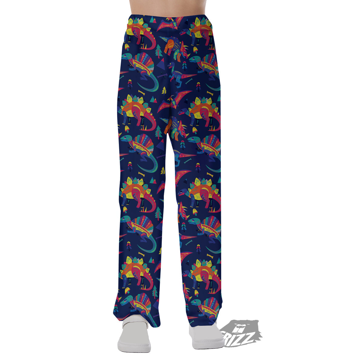 Dinosaurs Cute Colorful Print Pattern Pajama Pants-grizzshop