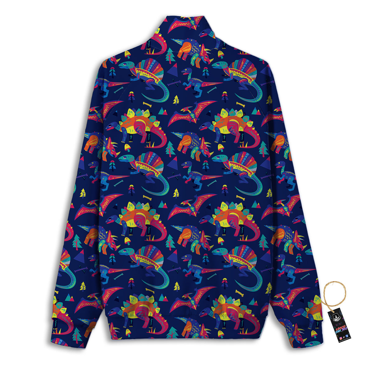 Dinosaurs Cute Colorful Print Pattern Track Jacket-grizzshop