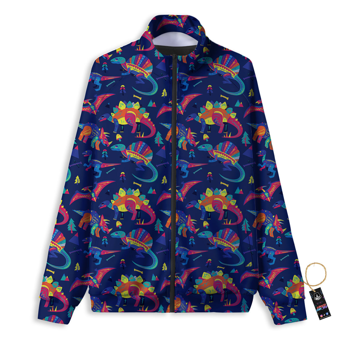 Dinosaurs Cute Colorful Print Pattern Track Jacket-grizzshop