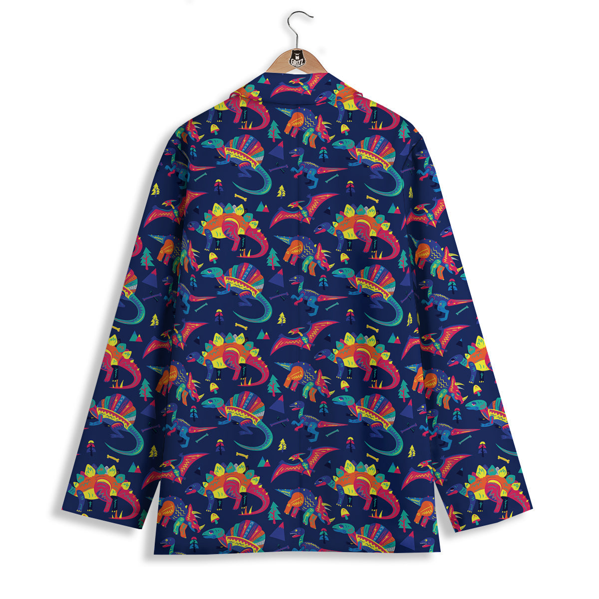 Dinosaurs Cute Colorful Print Pattern Women's Blazer-grizzshop