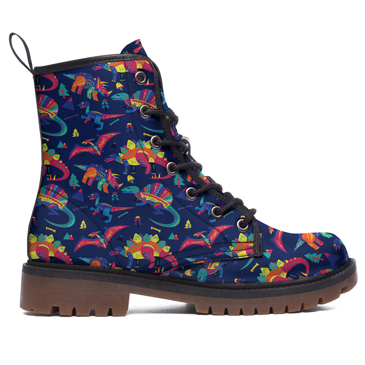Dinosaurs Cute Colorful Print Pattern Work Boots-grizzshop