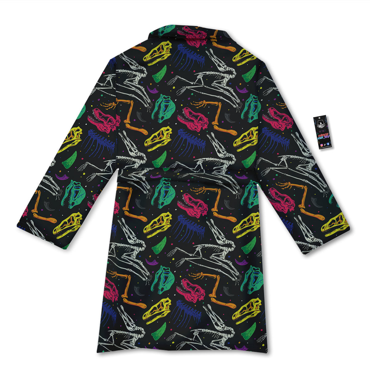 Dinosaurs Fossil Colorful Print Pattern Bathrobe-grizzshop