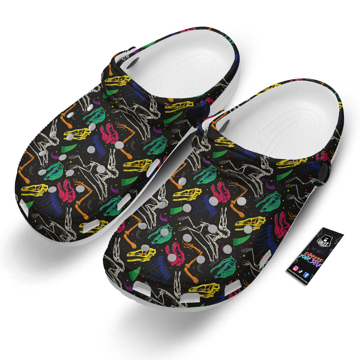 Dinosaurs Fossil Colorful Print Pattern Clog-grizzshop