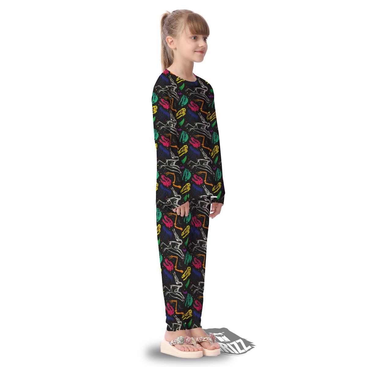 Dinosaurs Fossil Colorful Print Pattern Kid's Pajamas-grizzshop