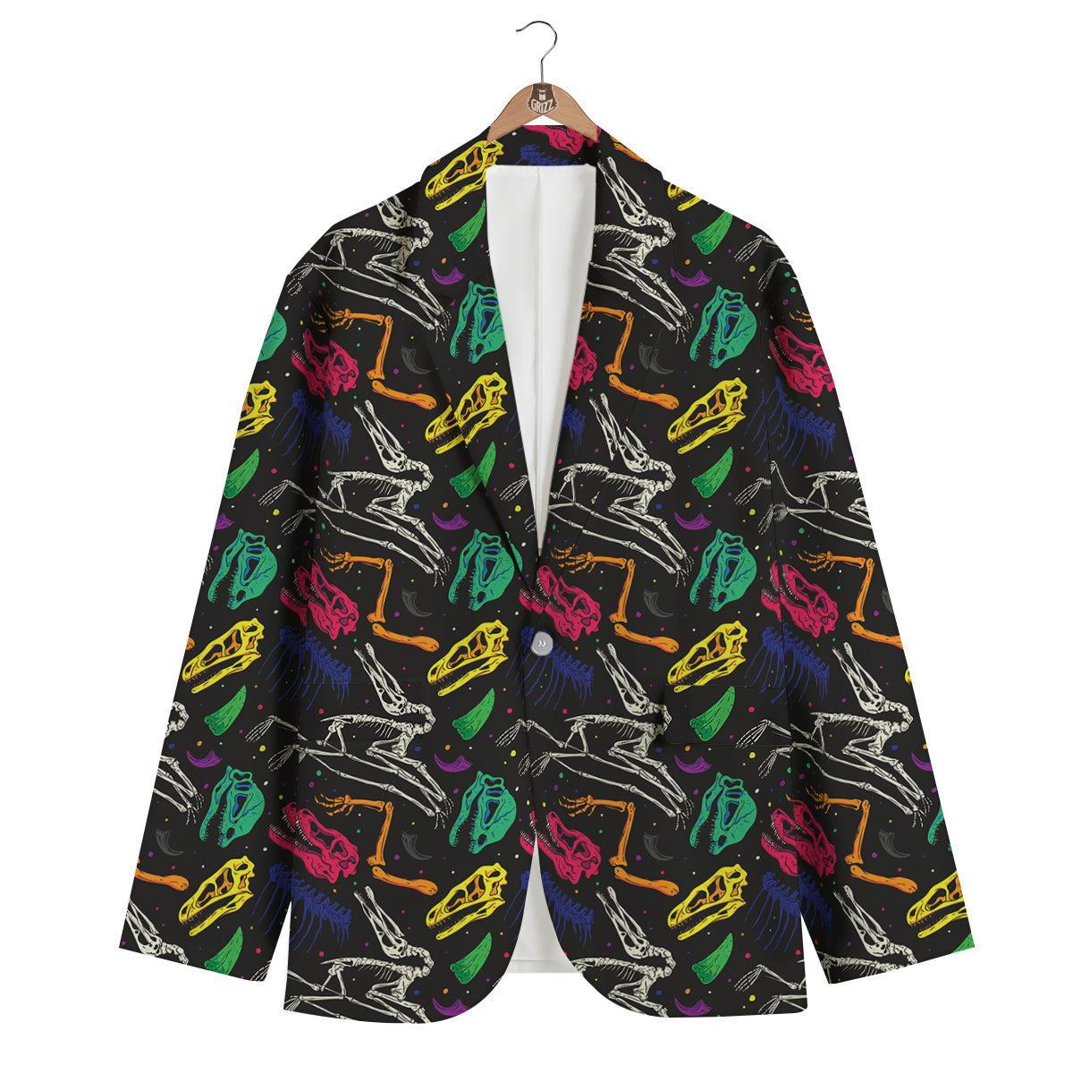 Dinosaurs Fossil Colorful Print Pattern Men's Blazer-grizzshop