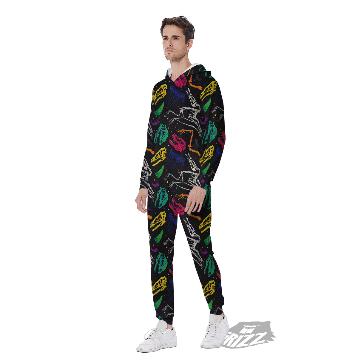 Dinosaurs Fossil Colorful Print Pattern Men's Jumpsuit-grizzshop