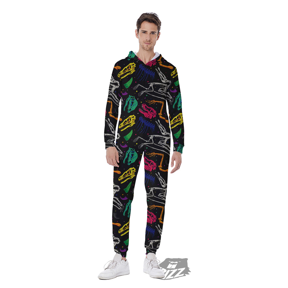 Dinosaurs Fossil Colorful Print Pattern Men's Jumpsuit-grizzshop