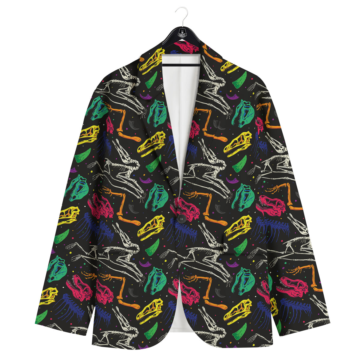 Dinosaurs Fossil Colorful Print Pattern Men's Sport Coat-grizzshop