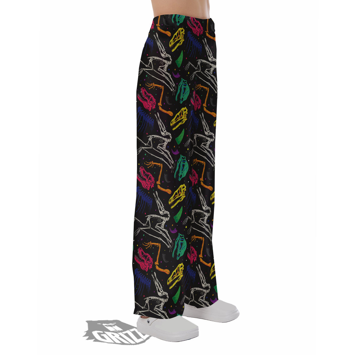 Dinosaurs Fossil Colorful Print Pattern Pajama Pants-grizzshop
