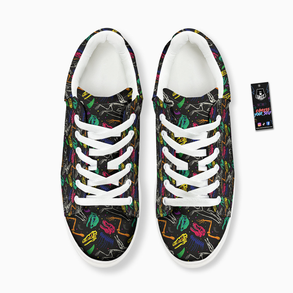 Dinosaurs Fossil Colorful Print Pattern Platform Shoes-grizzshop