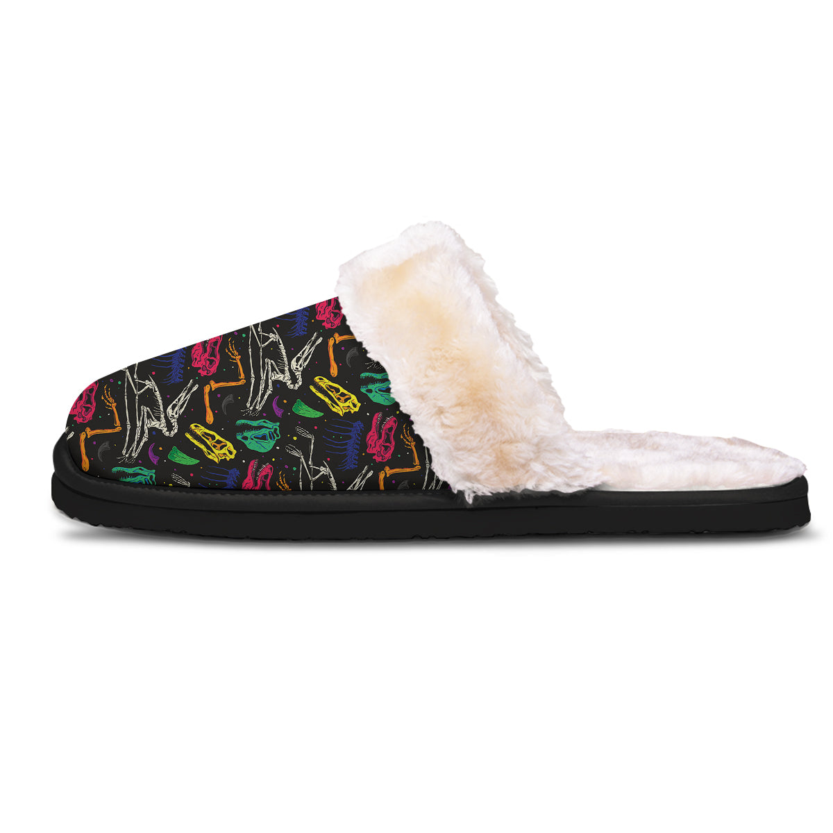 Dinosaurs Fossil Colorful Print Pattern Slippers-grizzshop