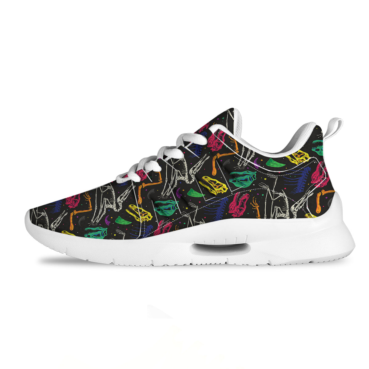 Dinosaurs Fossil Colorful Print Pattern Tennis Shoes-grizzshop