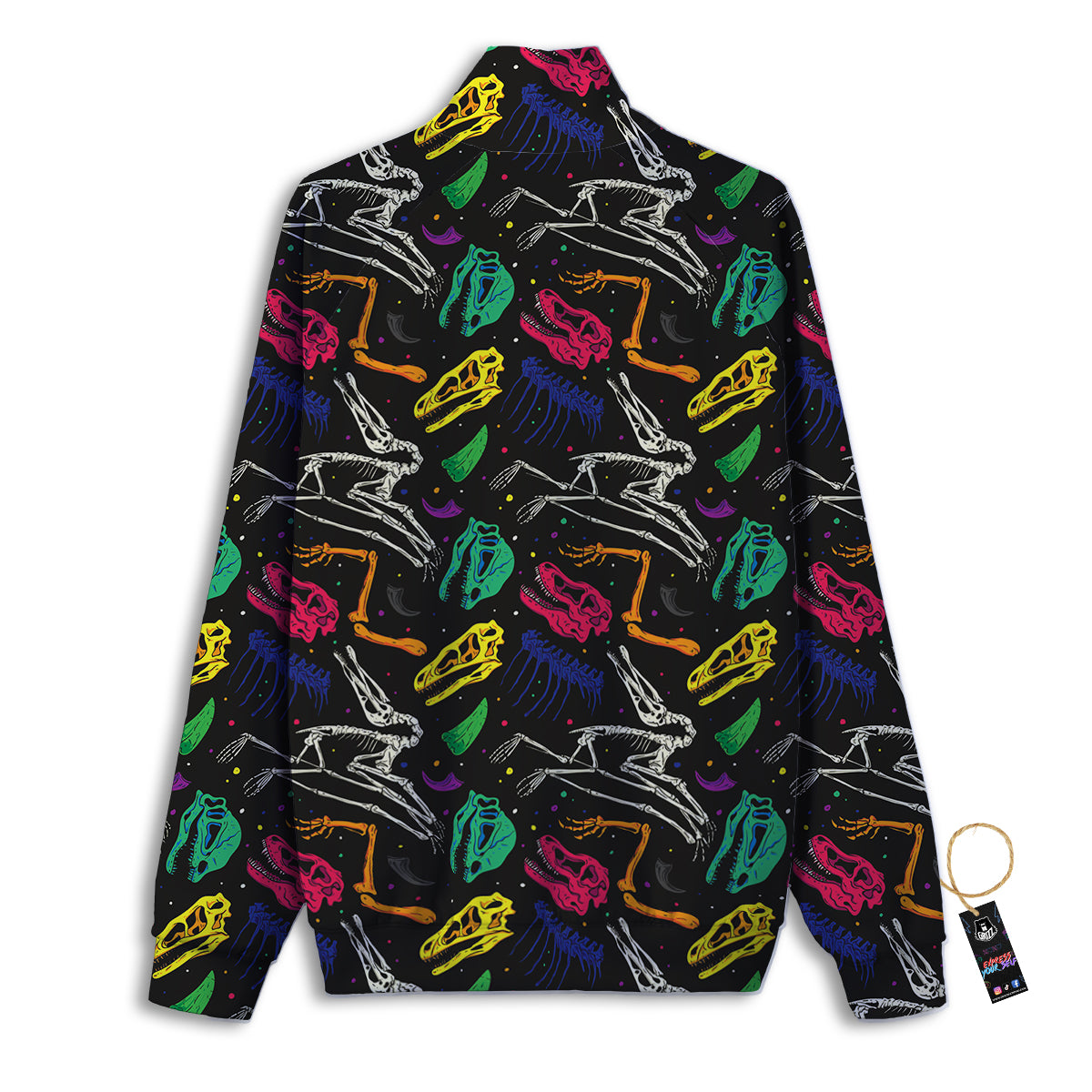 Dinosaurs Fossil Colorful Print Pattern Track Jacket-grizzshop
