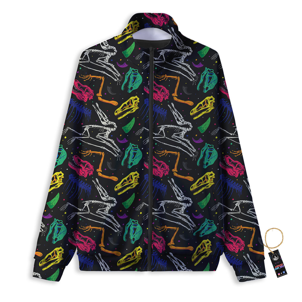 Dinosaurs Fossil Colorful Print Pattern Track Jacket-grizzshop