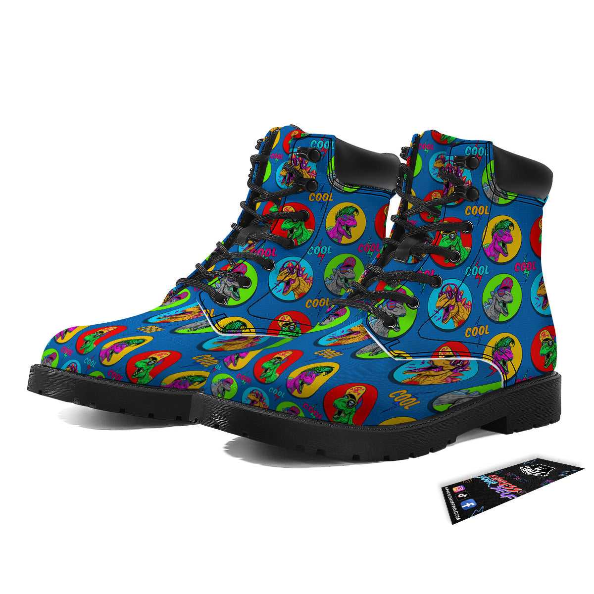 Dinosaurs Pop Art Print Pattern Boots-grizzshop