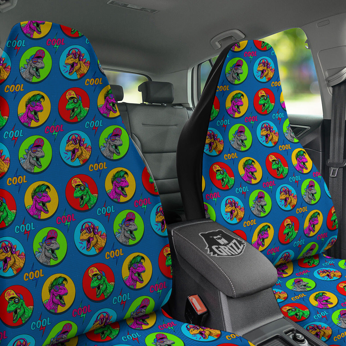 Dinosaurs Pop Art Print Pattern Car Seat Covers-grizzshop