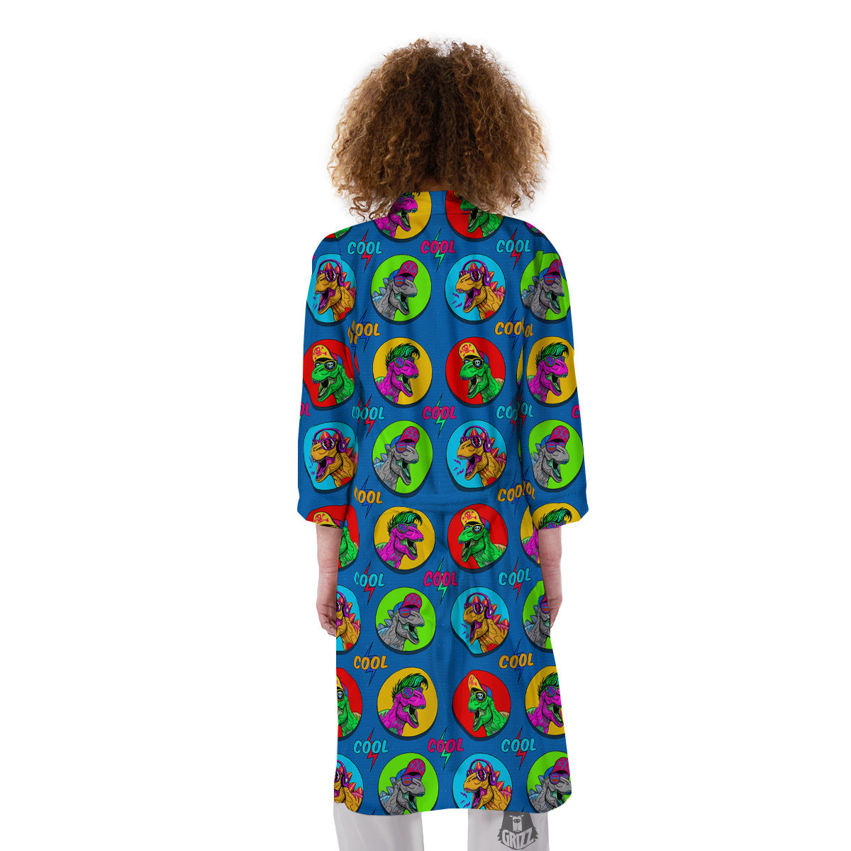 Dinosaurs Pop Art Print Pattern Kimono-grizzshop