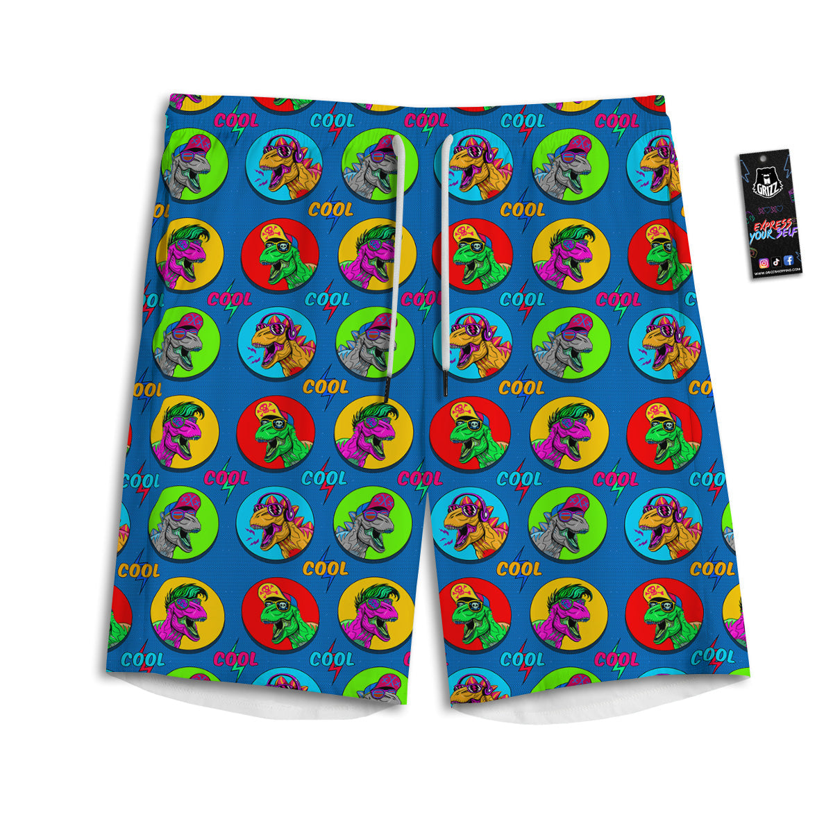 Dinosaurs Pop Art Print Pattern Men's Athletic Shorts