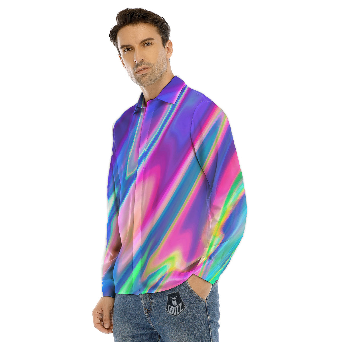 Dinosaurs Pop Art Print Pattern Men's Dress Shirts-grizzshop