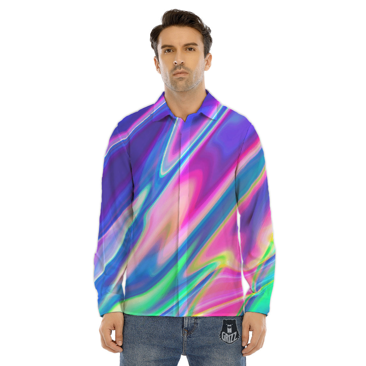 Dinosaurs Pop Art Print Pattern Men's Dress Shirts-grizzshop