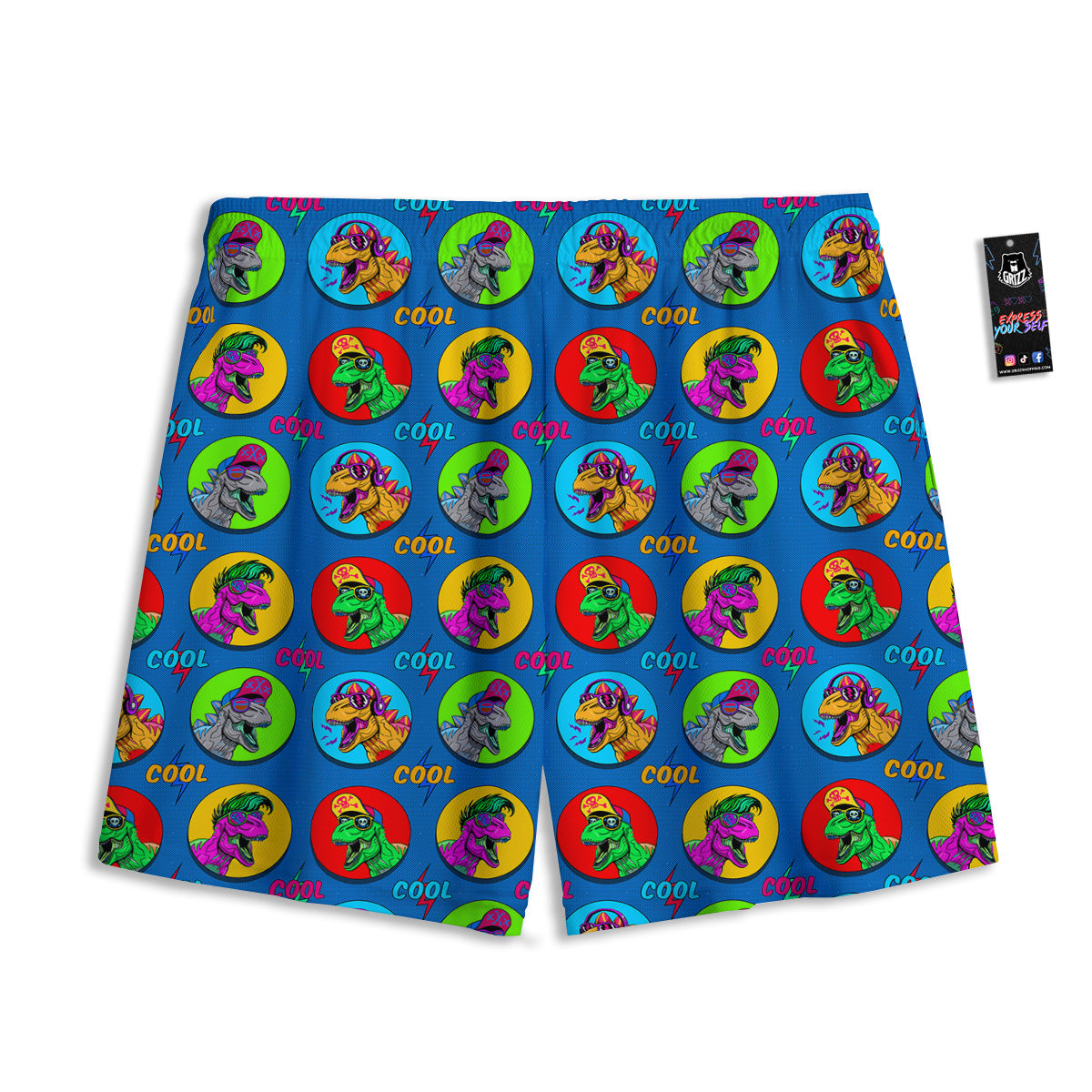 Graffiti Grunge Print Pattern Mesh Shorts