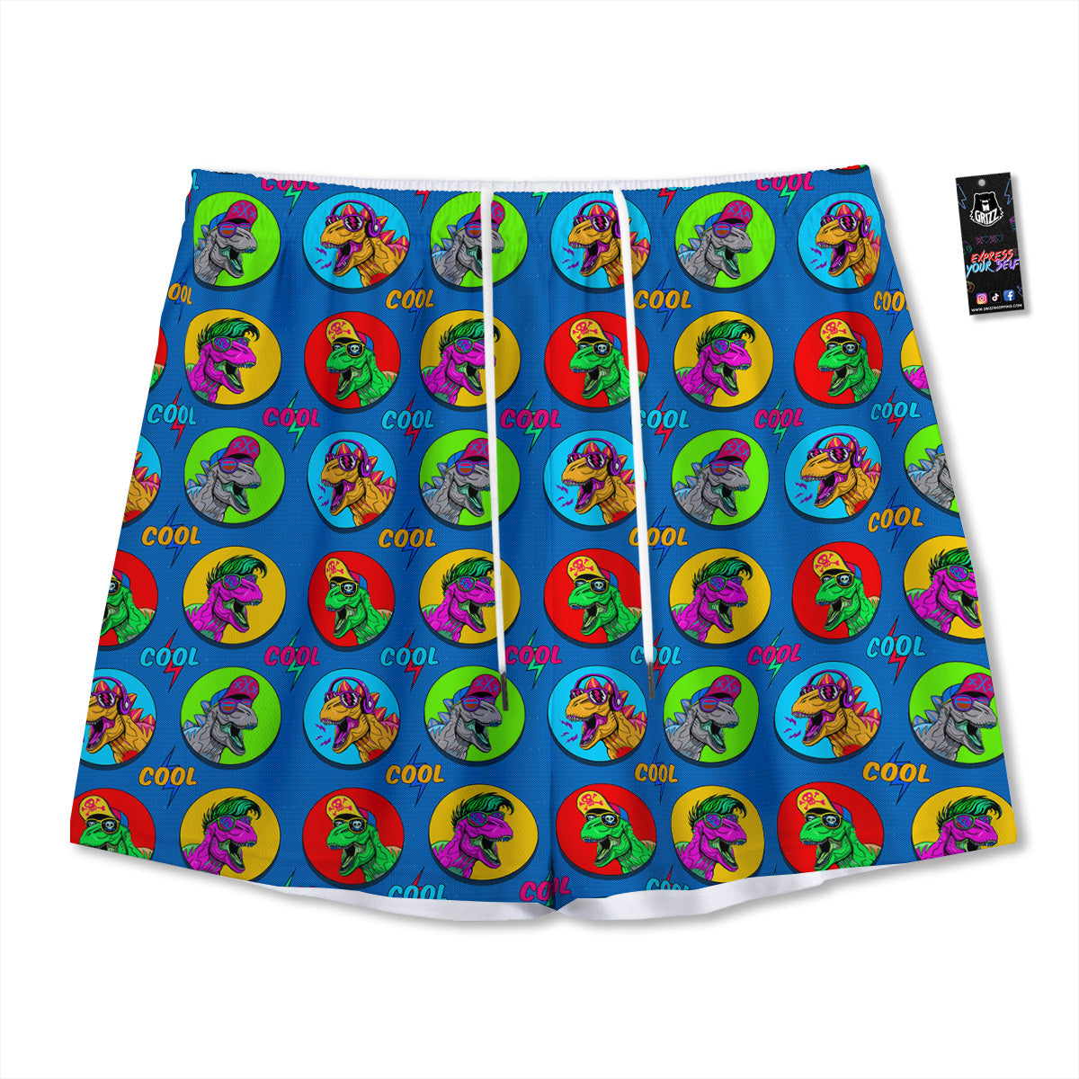 Graffiti Grunge Print Pattern Mesh Shorts