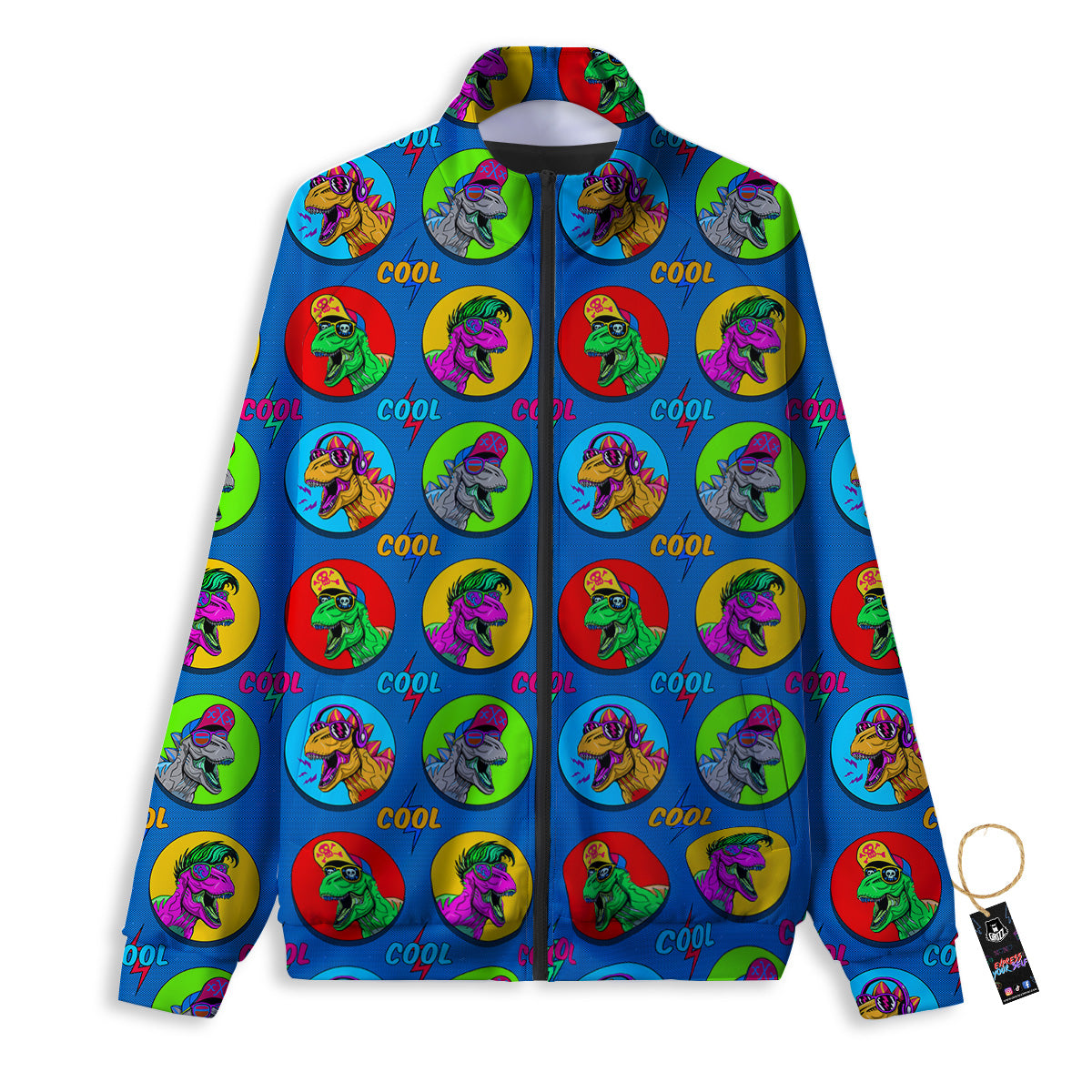 Dinosaurs Pop Art Print Pattern Track Jacket-grizzshop