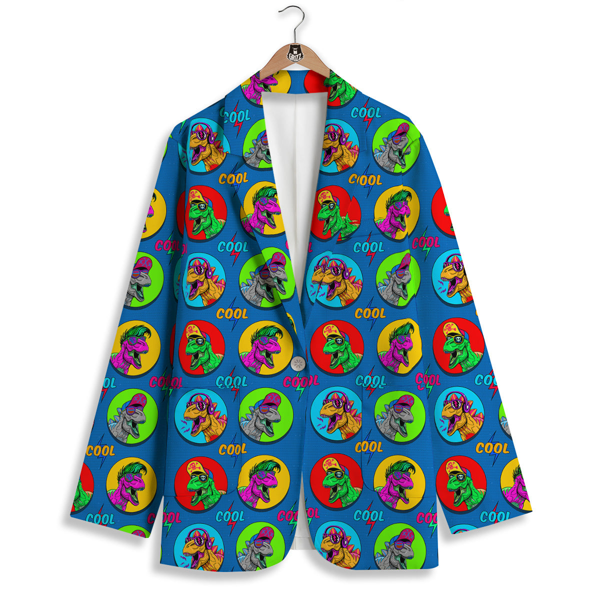 Dinosaurs Pop Art Print Pattern Women's Blazer-grizzshop