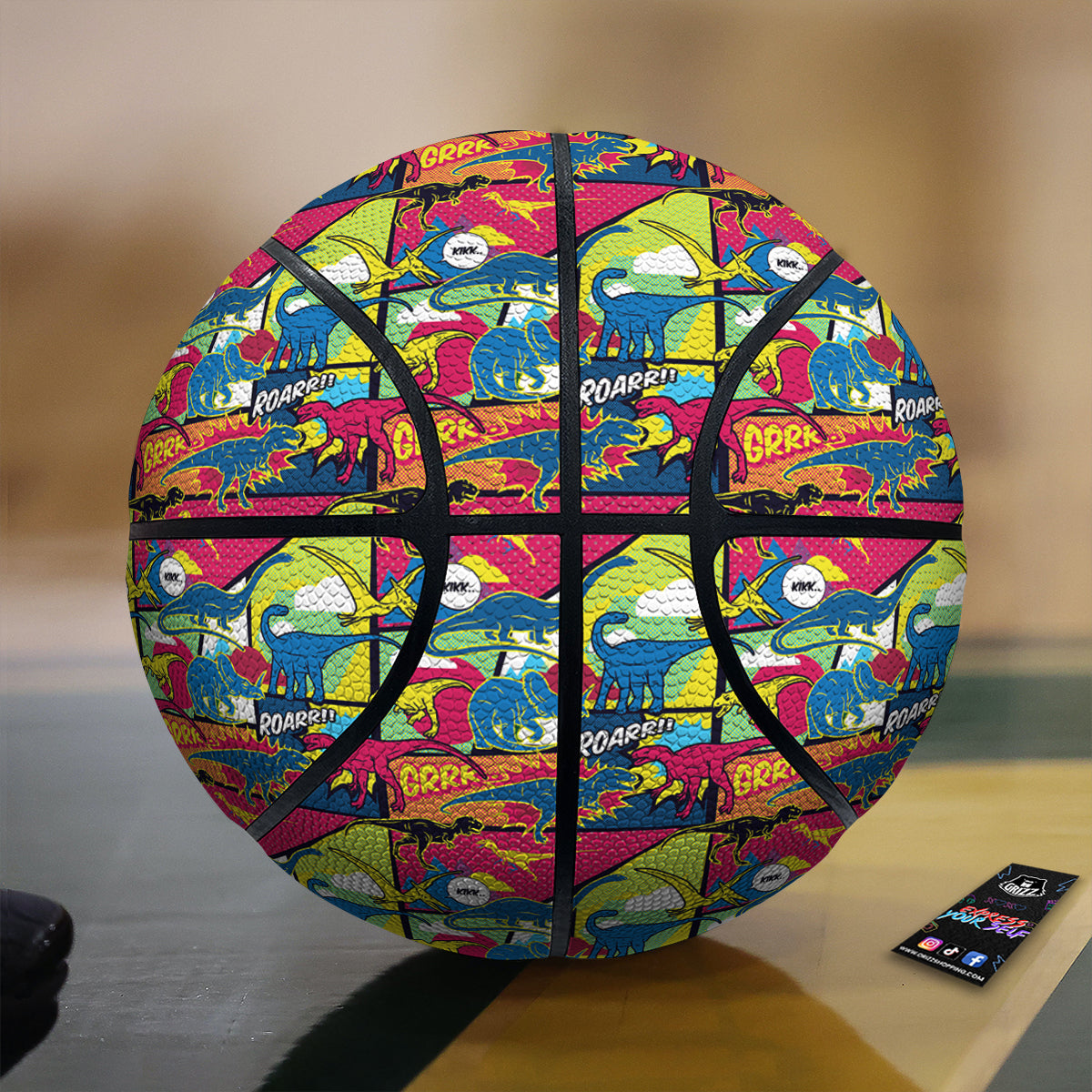 Dinosaurs Comic Print Pattern Basketball