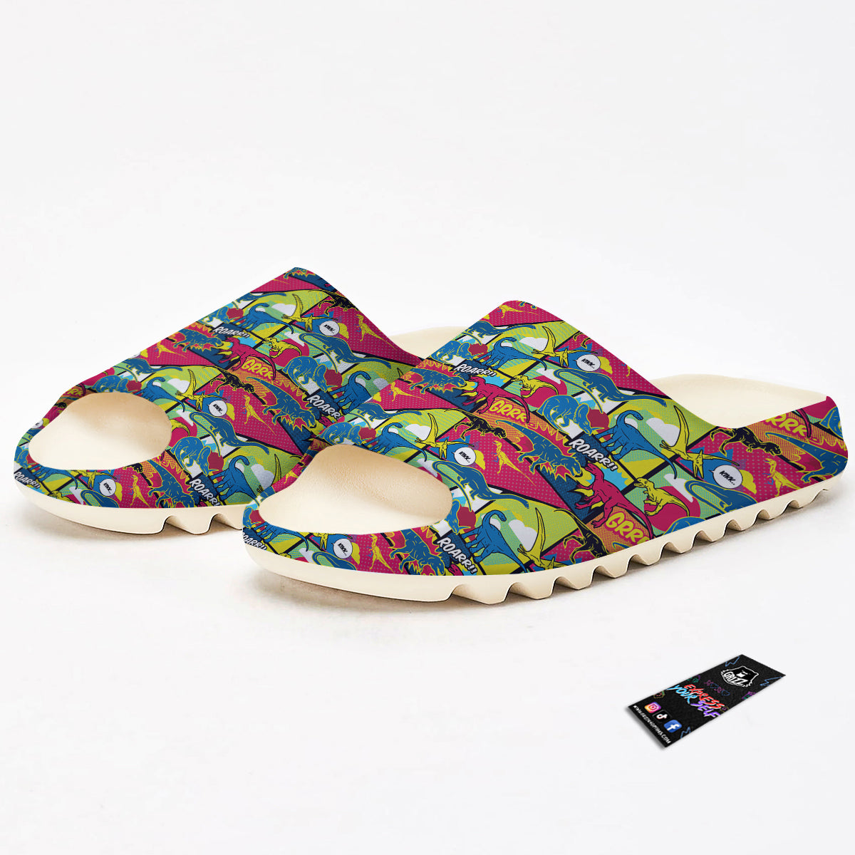 Dinosaurs Comic Print Pattern Sandals-grizzshop