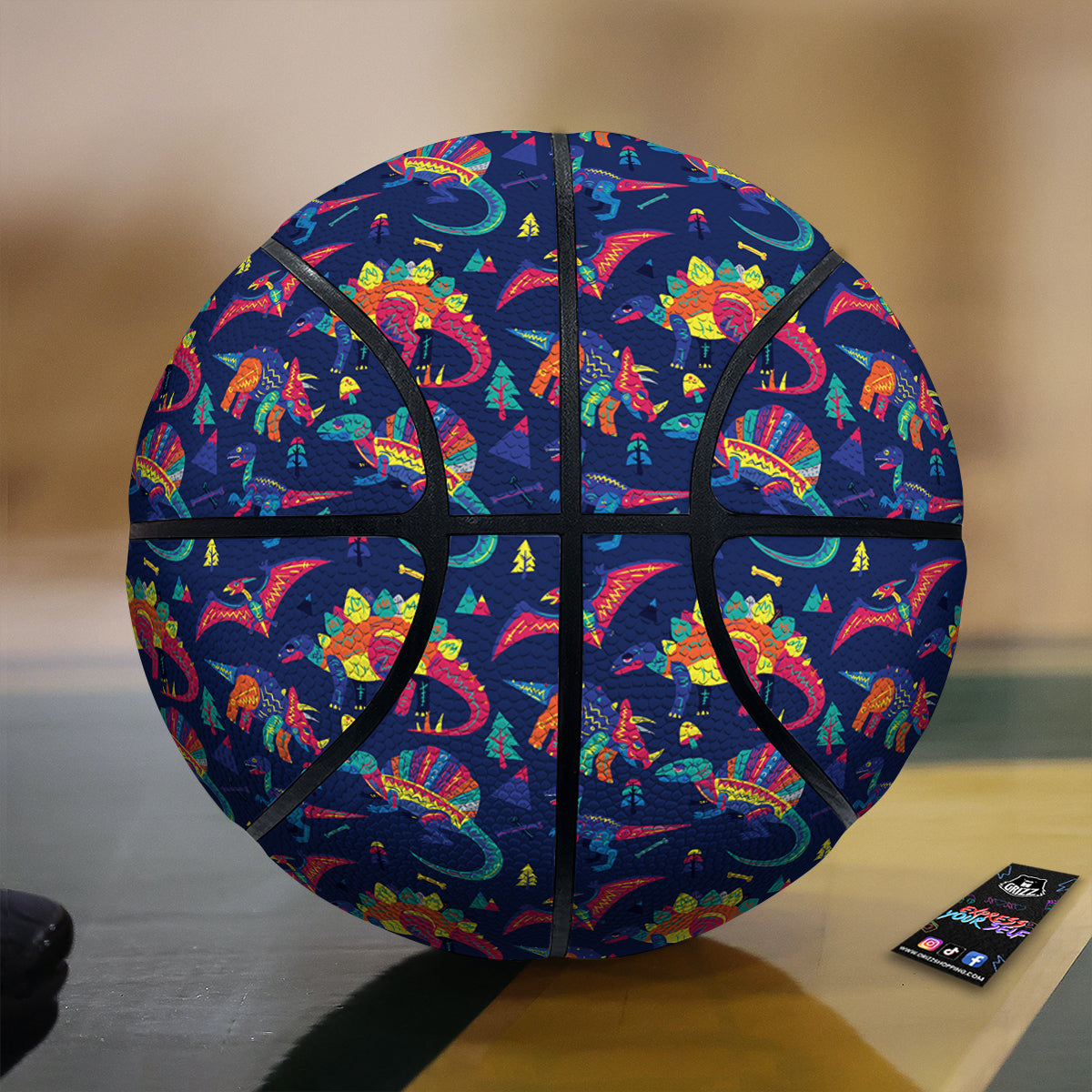 Dinosaurs Cute Colorful Print Pattern Basketball