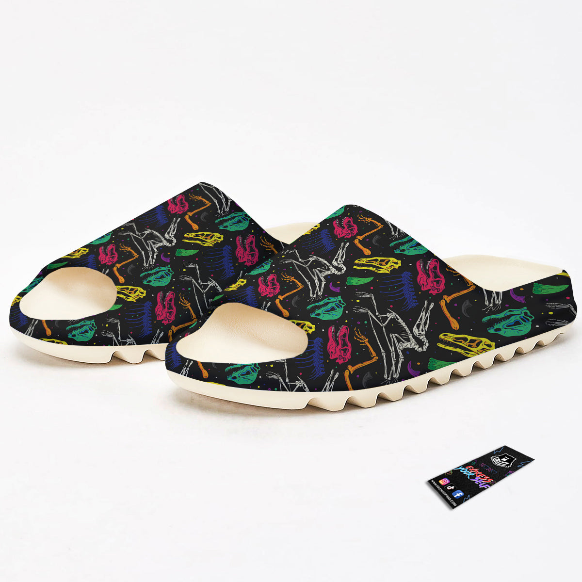 Dinosaurs Fossil Colorful Print Pattern Sandals-grizzshop