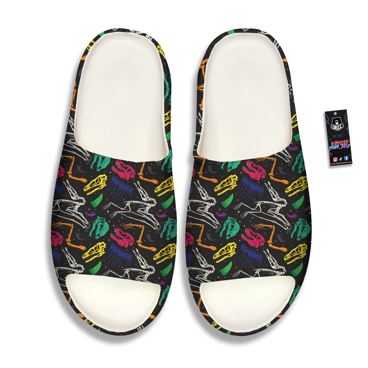Dinosaurs Fossil Colorful Print Pattern Sandals-grizzshop
