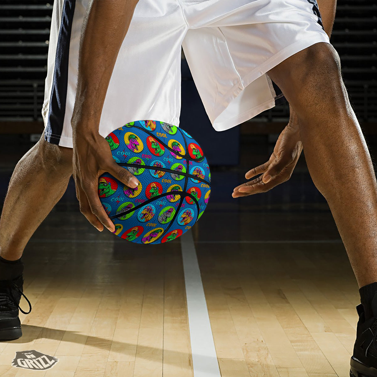 Dinosaurs Pop Art Print Pattern Basketball