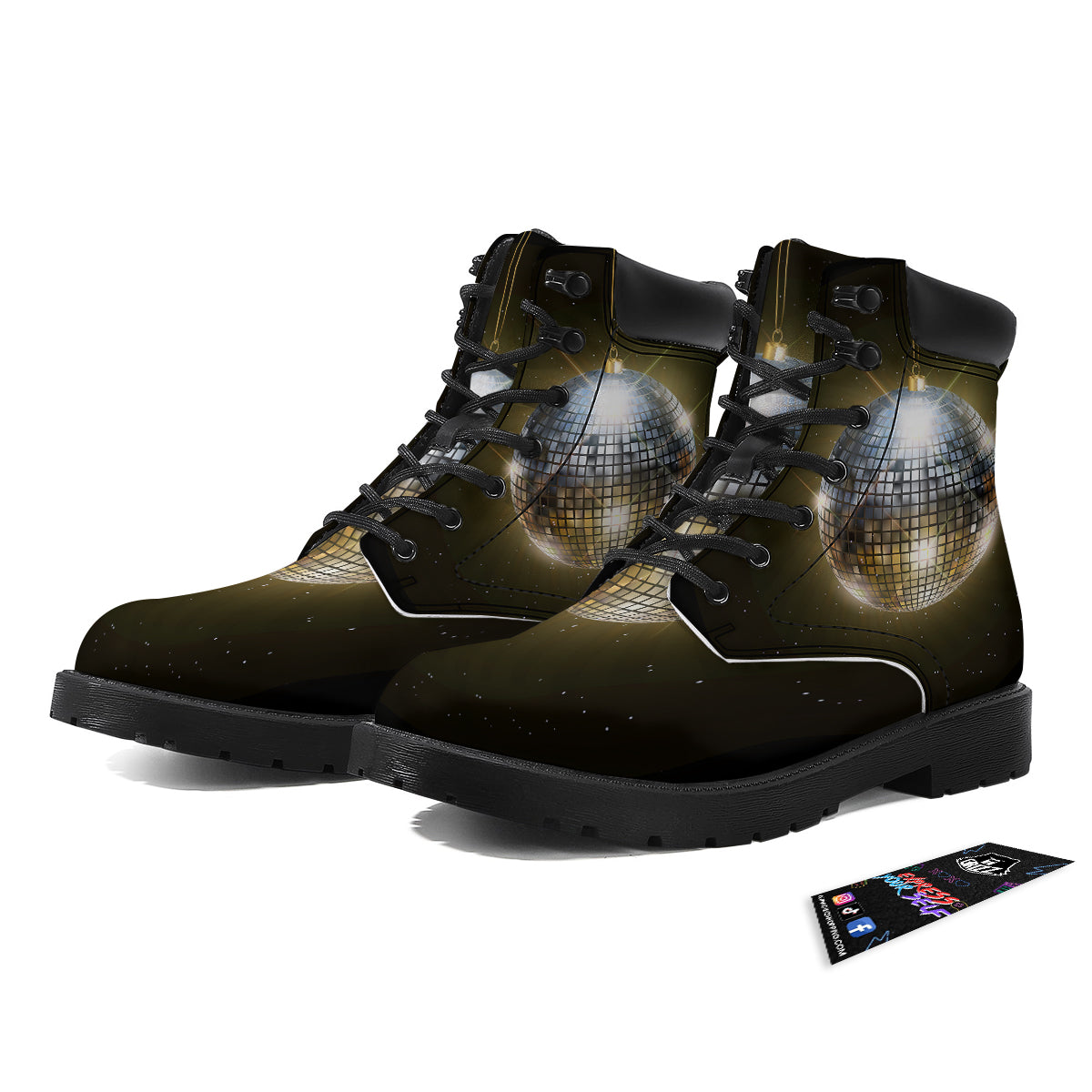 Disco Ball In Night Party Print Boots-grizzshop