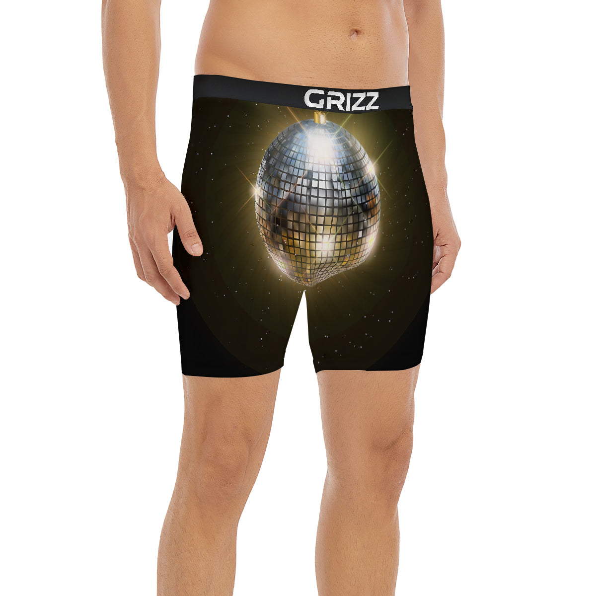 Disco Ball In Night Party Print Boxer Briefs-grizzshop