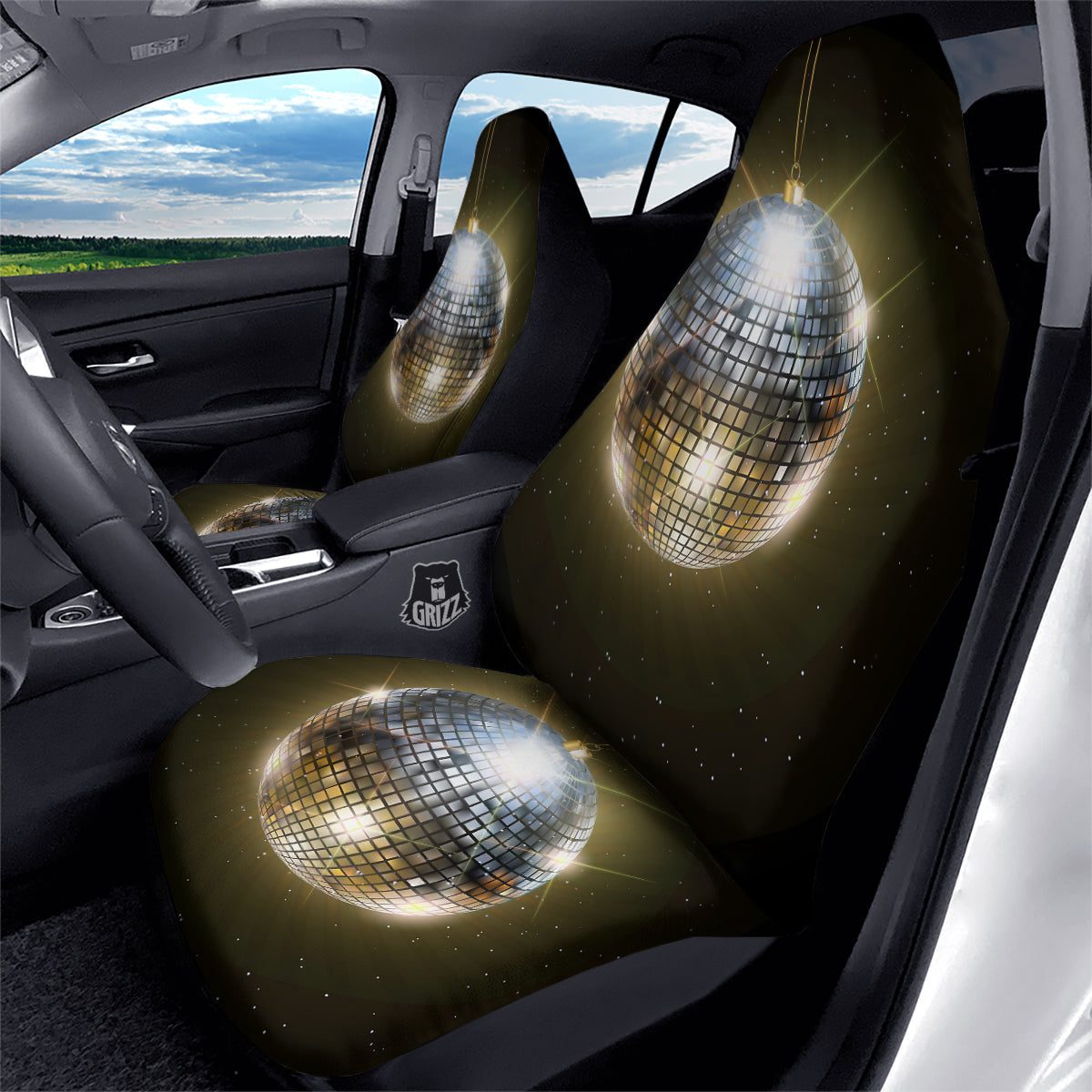 Disco Ball In Night Party Print Car Seat Covers-grizzshop