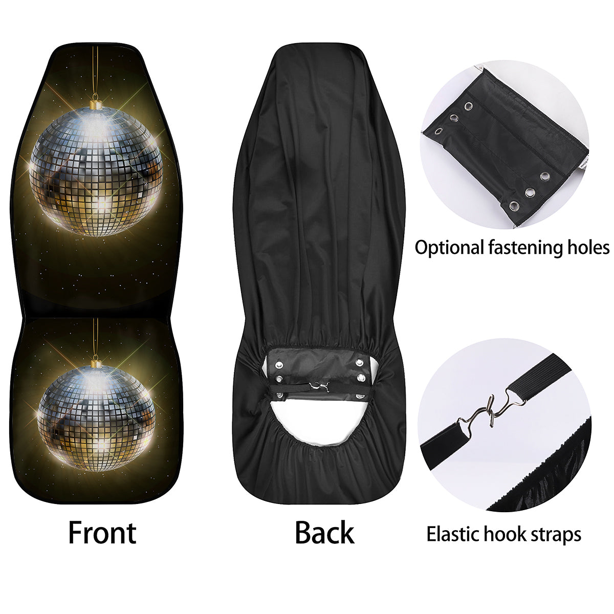 Disco Ball In Night Party Print Car Seat Covers-grizzshop