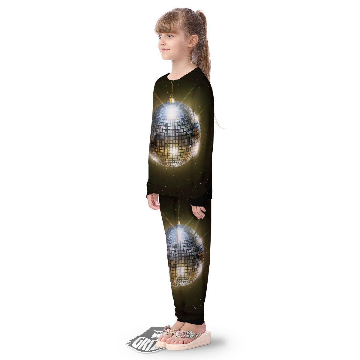 Disco Ball In Night Party Print Kid's Pajamas-grizzshop